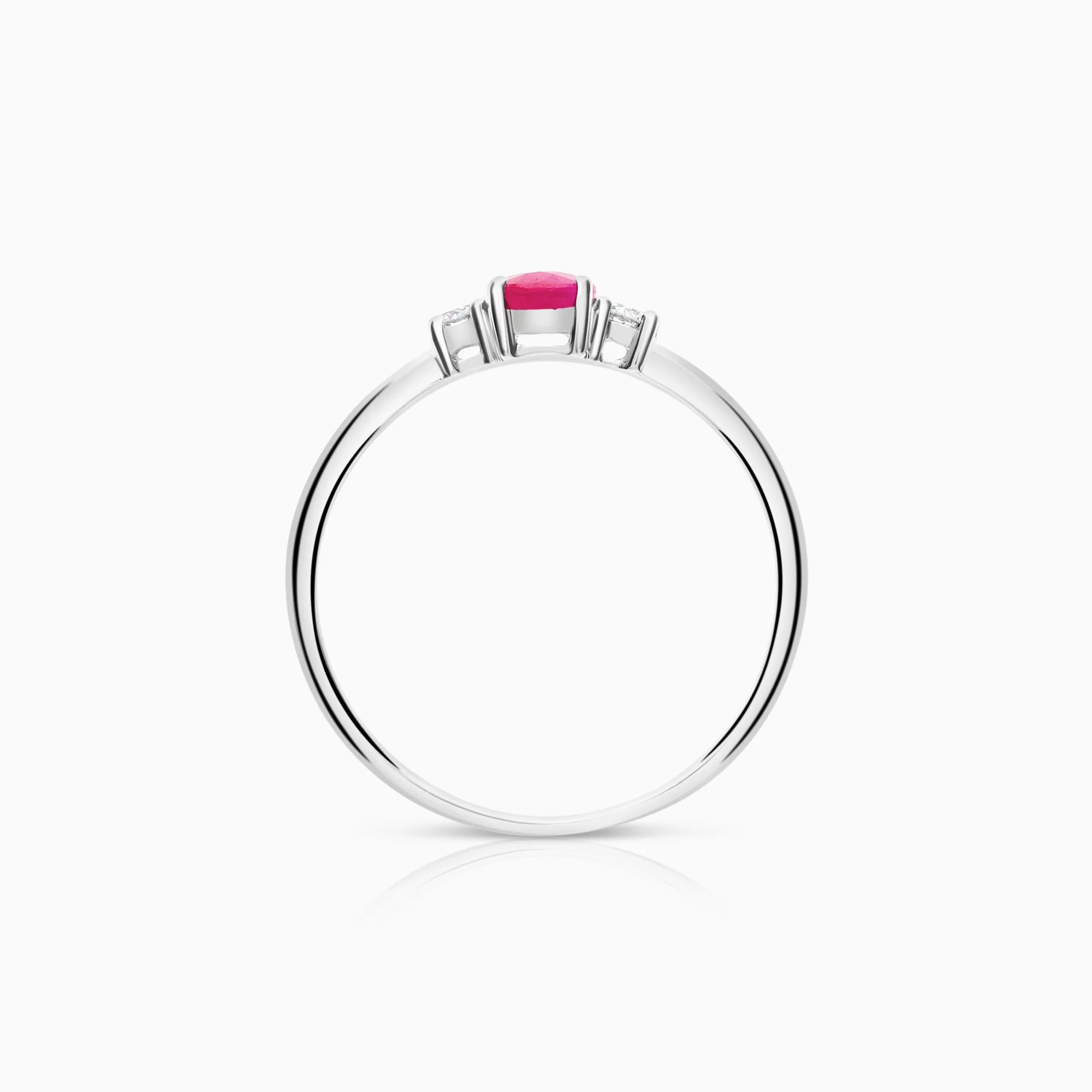 Three-stone ring 0.10ct 18K white gold - Image 2