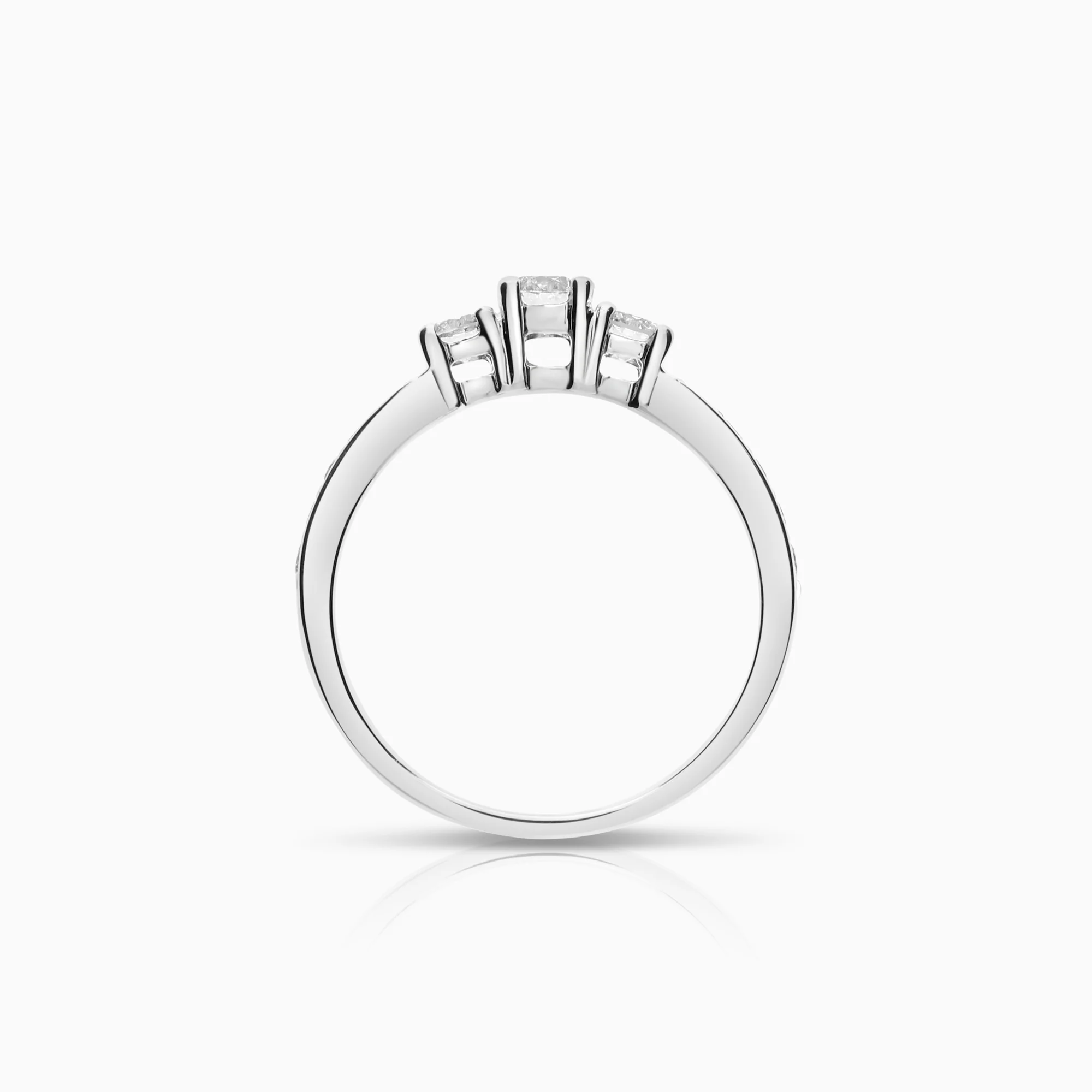 Three-stone ring 0.50ct 18K white gold - Image 2