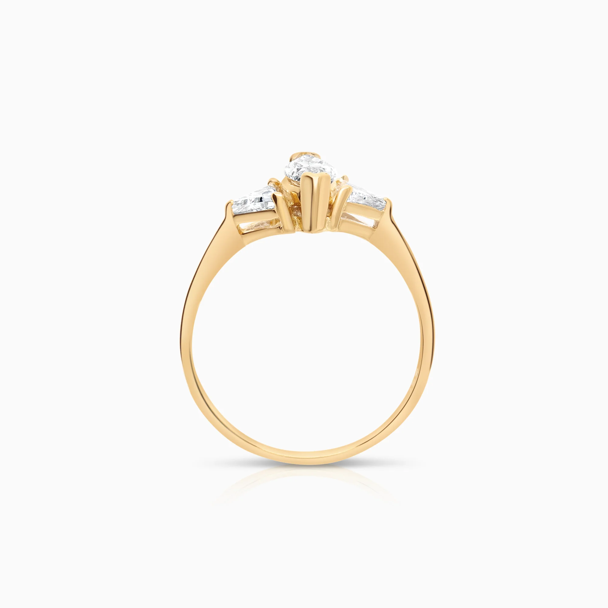 Three-stone ring 0.60ct 18K gold - Image 2