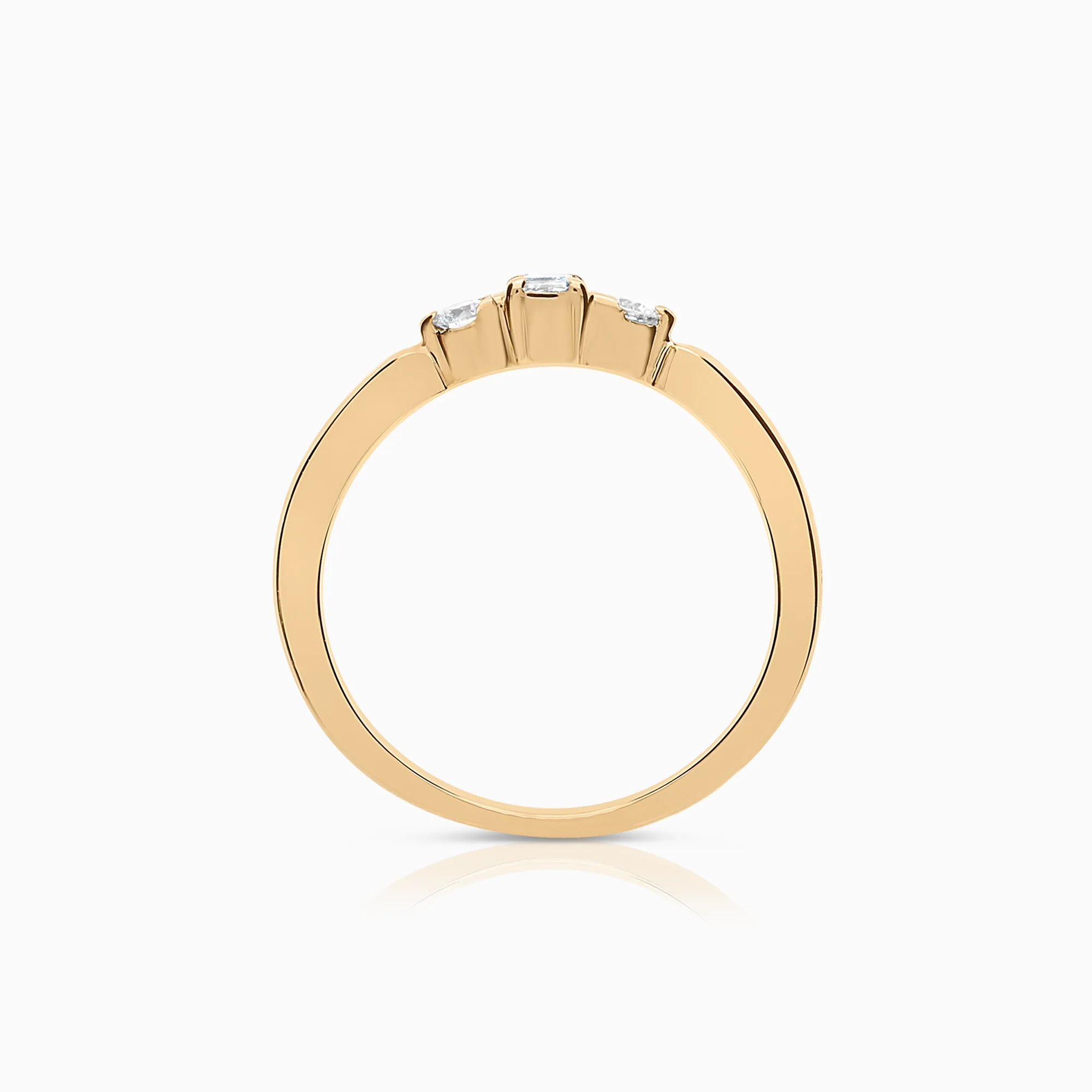Three Stone Ring 0.09ct 18K Gold - Image 2