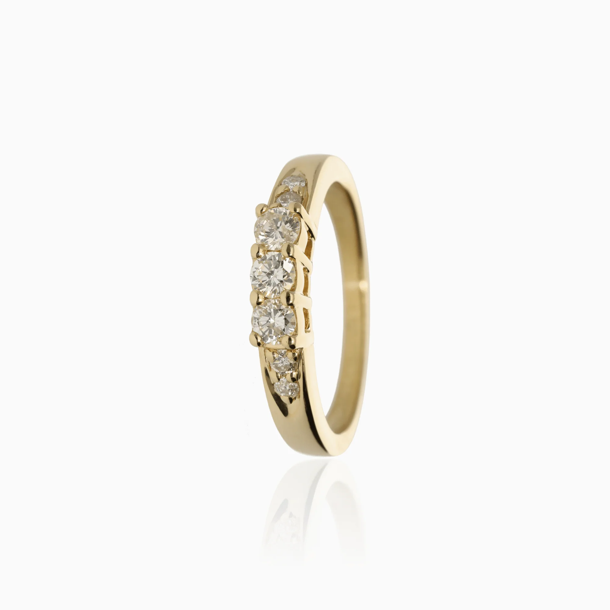 Three-stone ring 0.36ct 18K gold