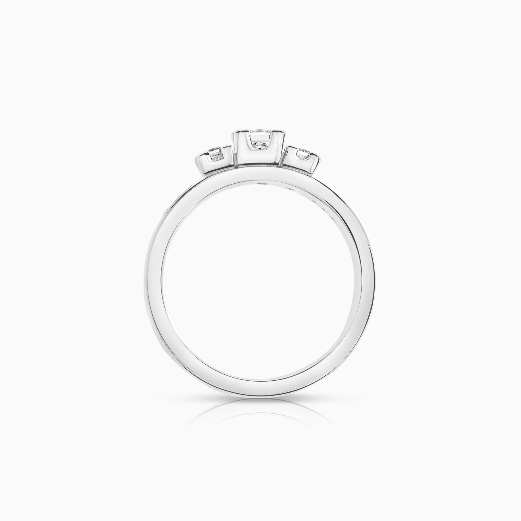 Three-stone ring 0.40ct 18K white gold - Image 2