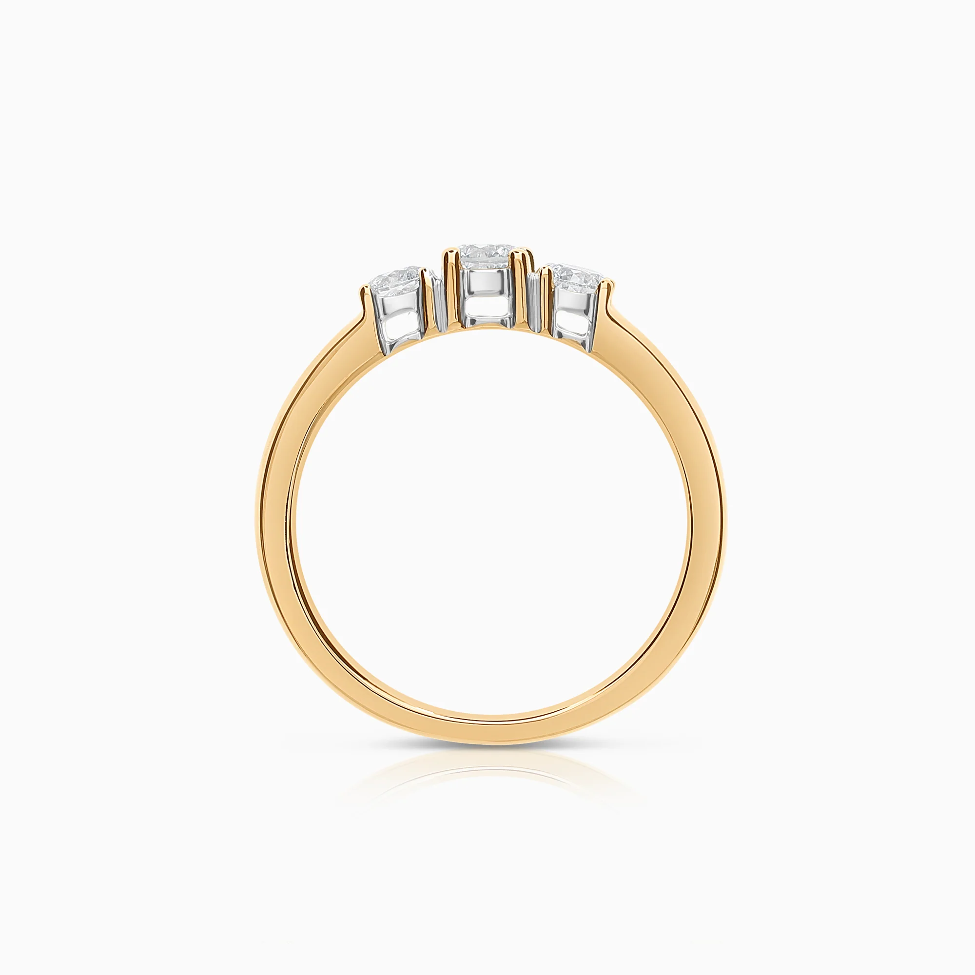 Three-stone ring 0.45ct 18K gold/white gold - Image 3