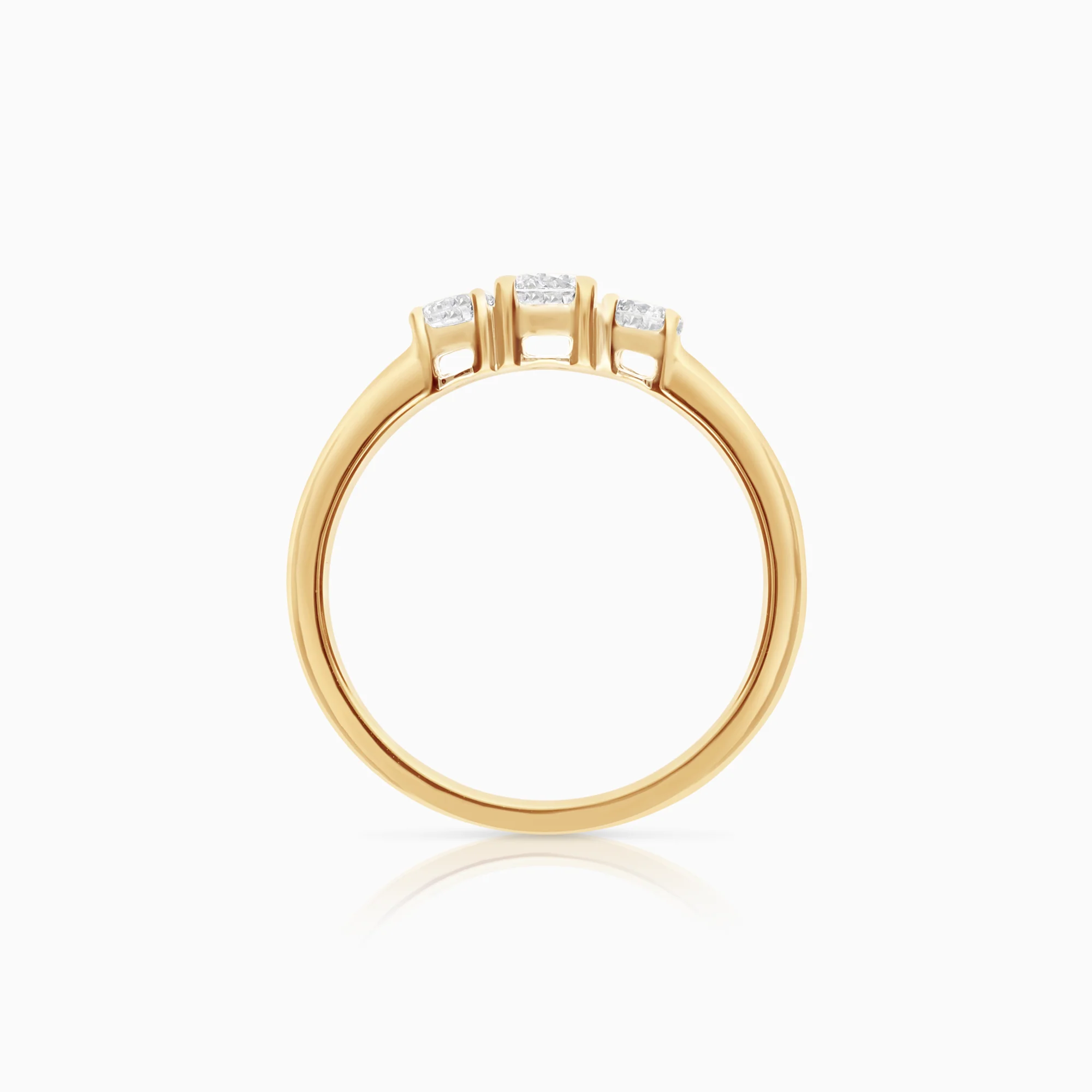 Three-stone ring 0.50ct 18K gold - Image 2