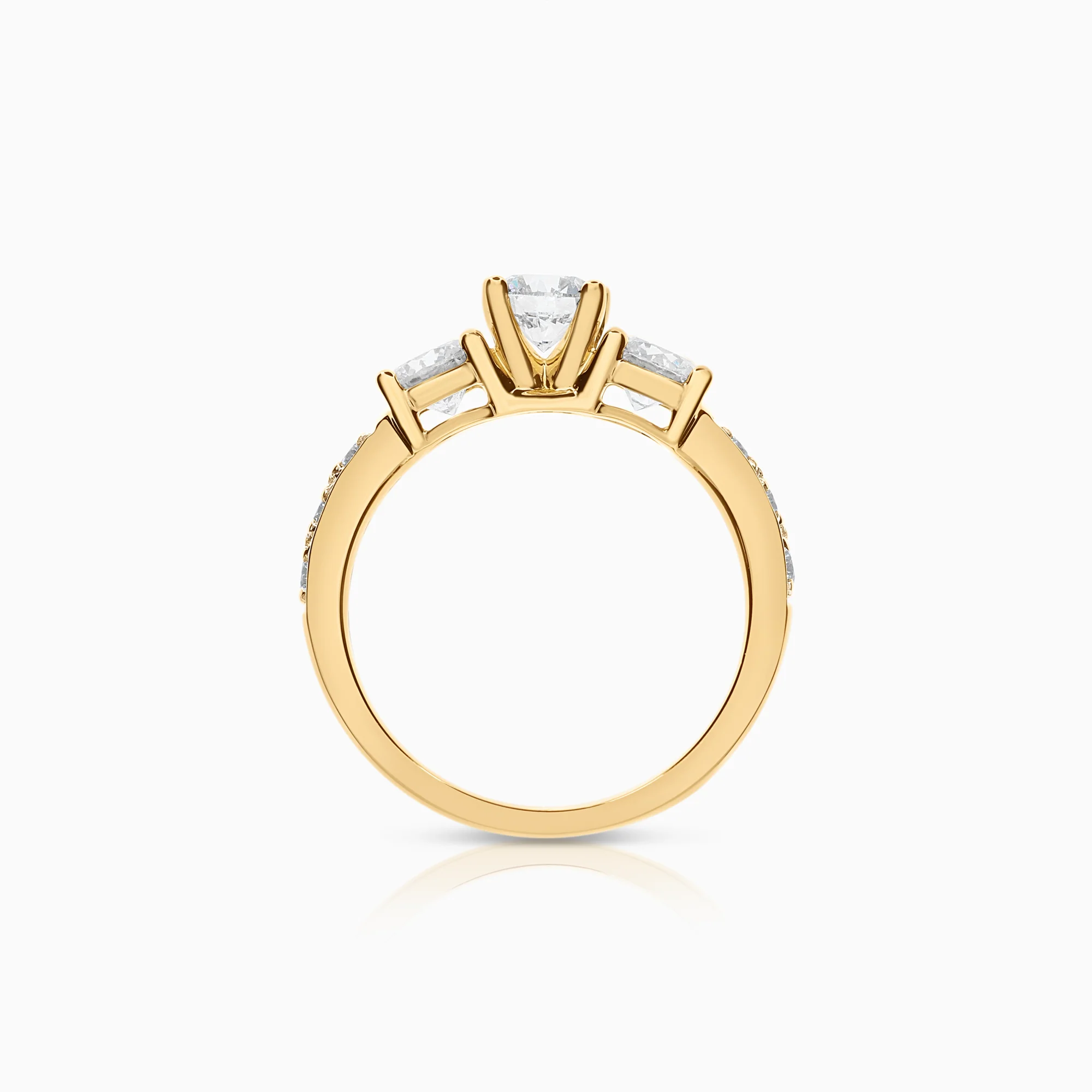 Three-stone ring 1.48ct 18K gold - Image 3