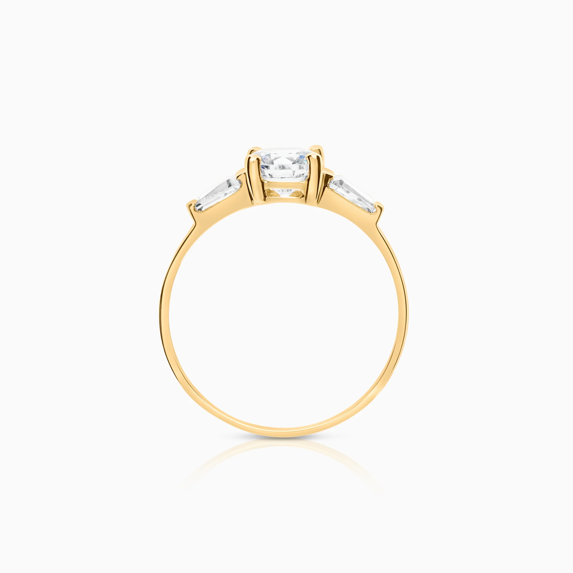 Three-stone cubic ring 1.62g 18K gold - Image 2