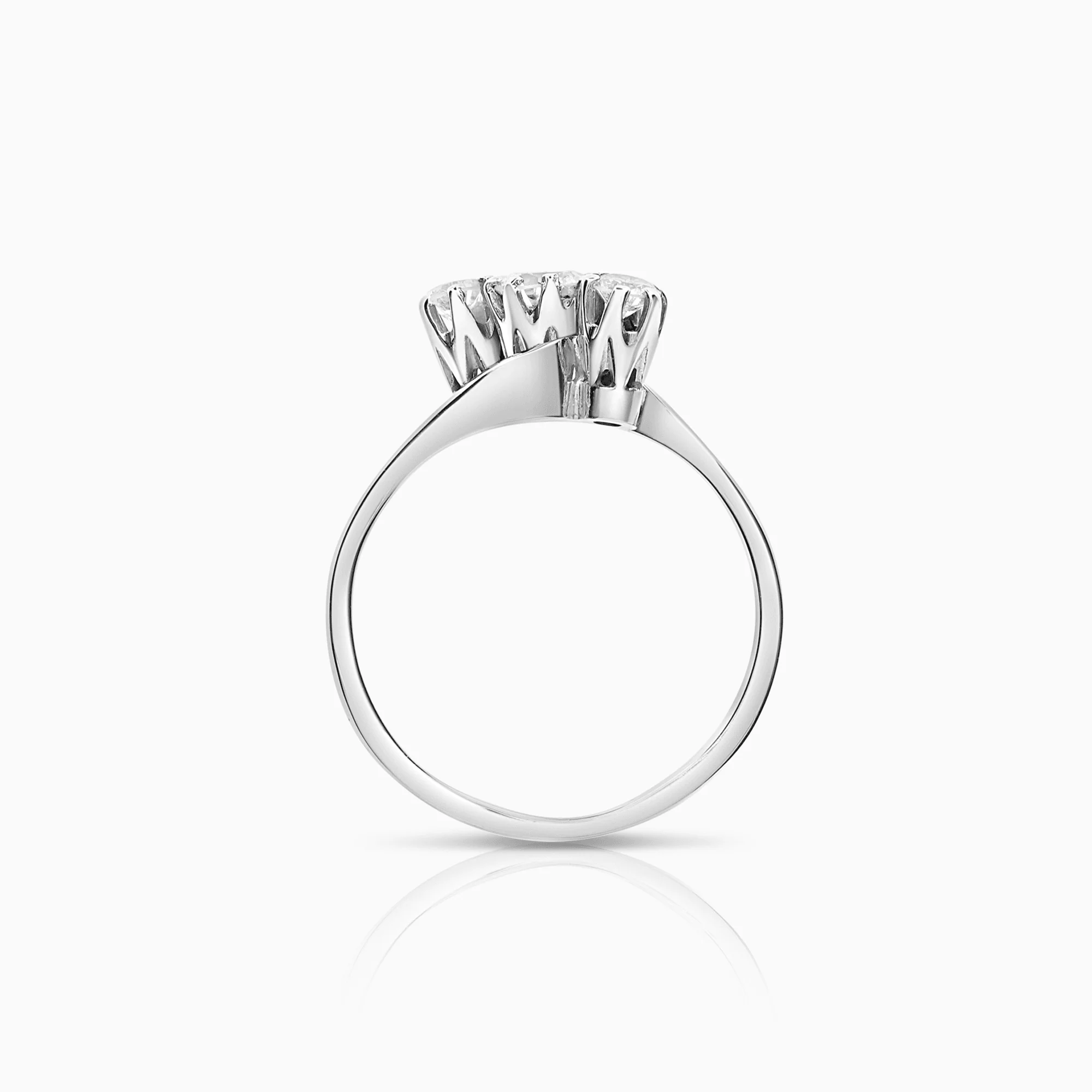 Trilogy three-stone ring 0.38ct 18K white gold - Image 3