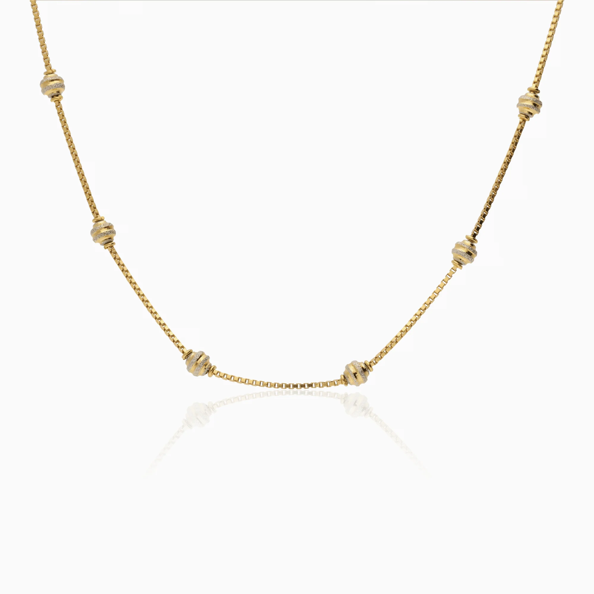 Venetian necklace with beads 15.26g 18K gold