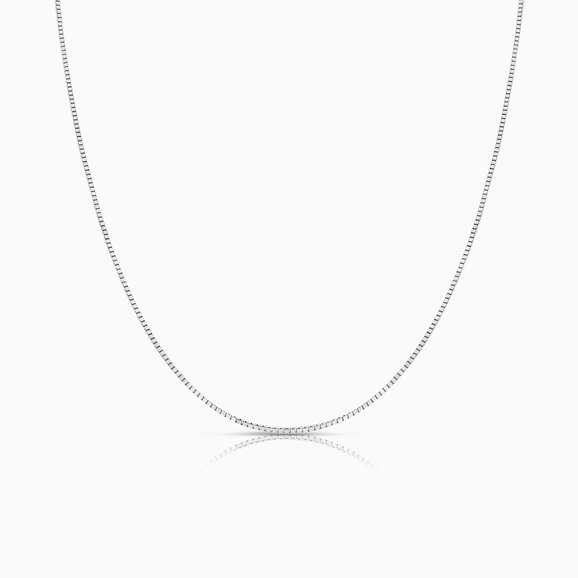 Box Chain 38cm 18K white gold