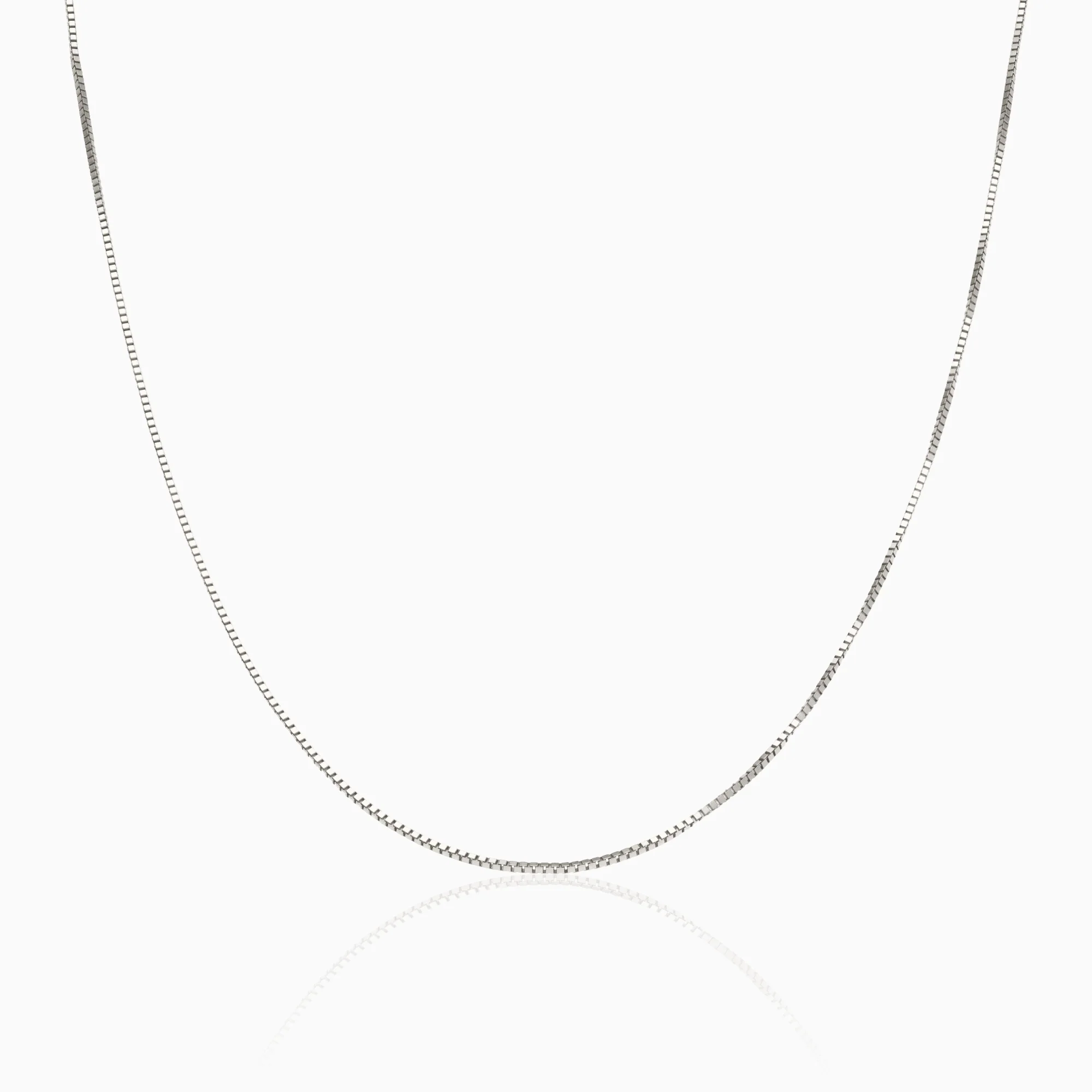 Box Chain 42cm 18K white gold