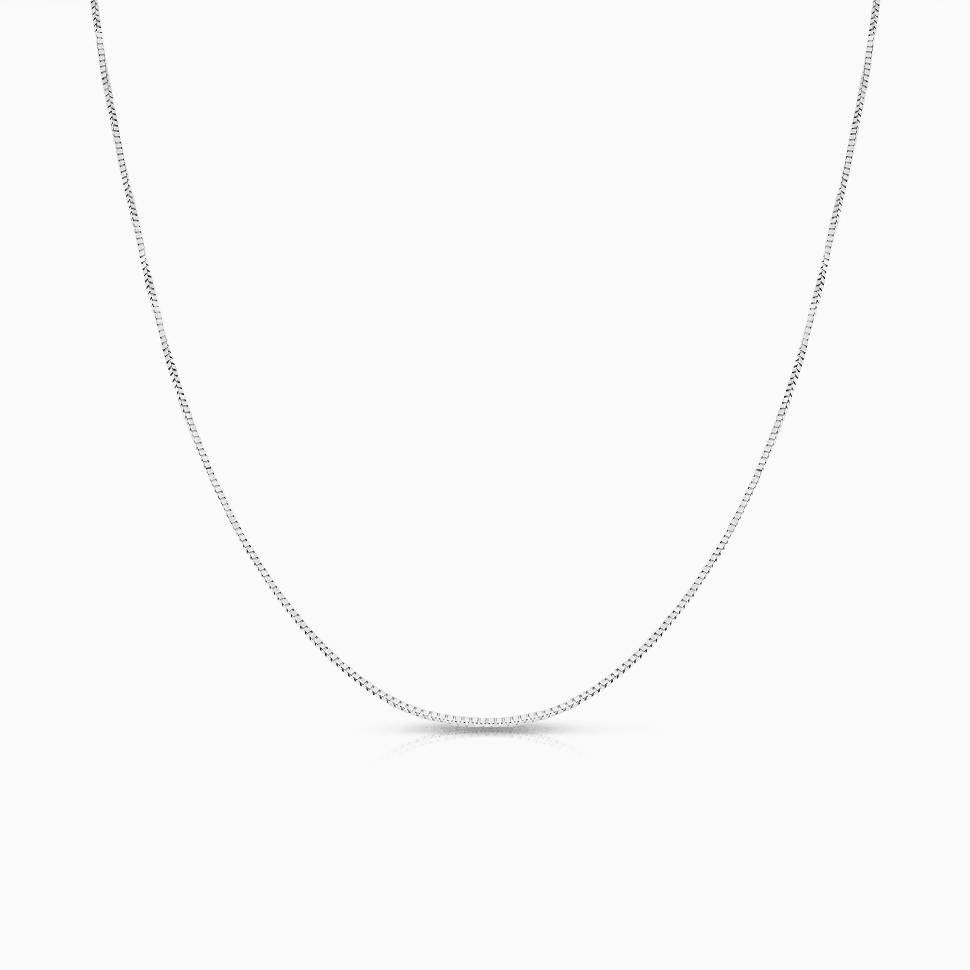 Box chain 50cm 18K white gold