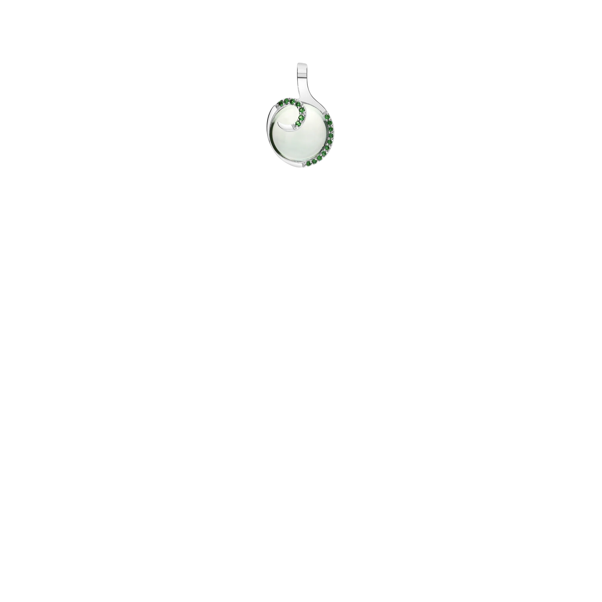18K white gold pendant with gemstones - Image 2