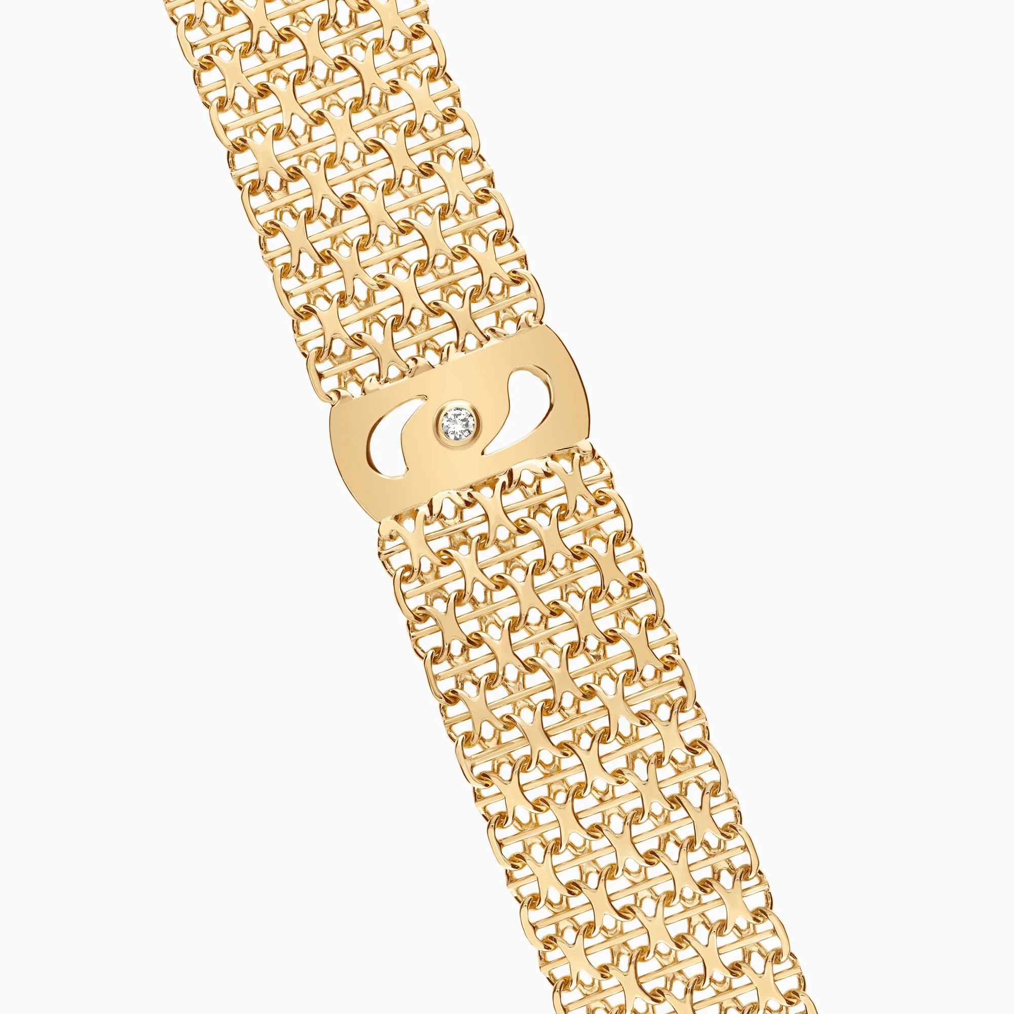 X-link bracelet with diamond 35.39g 18K yellow gold