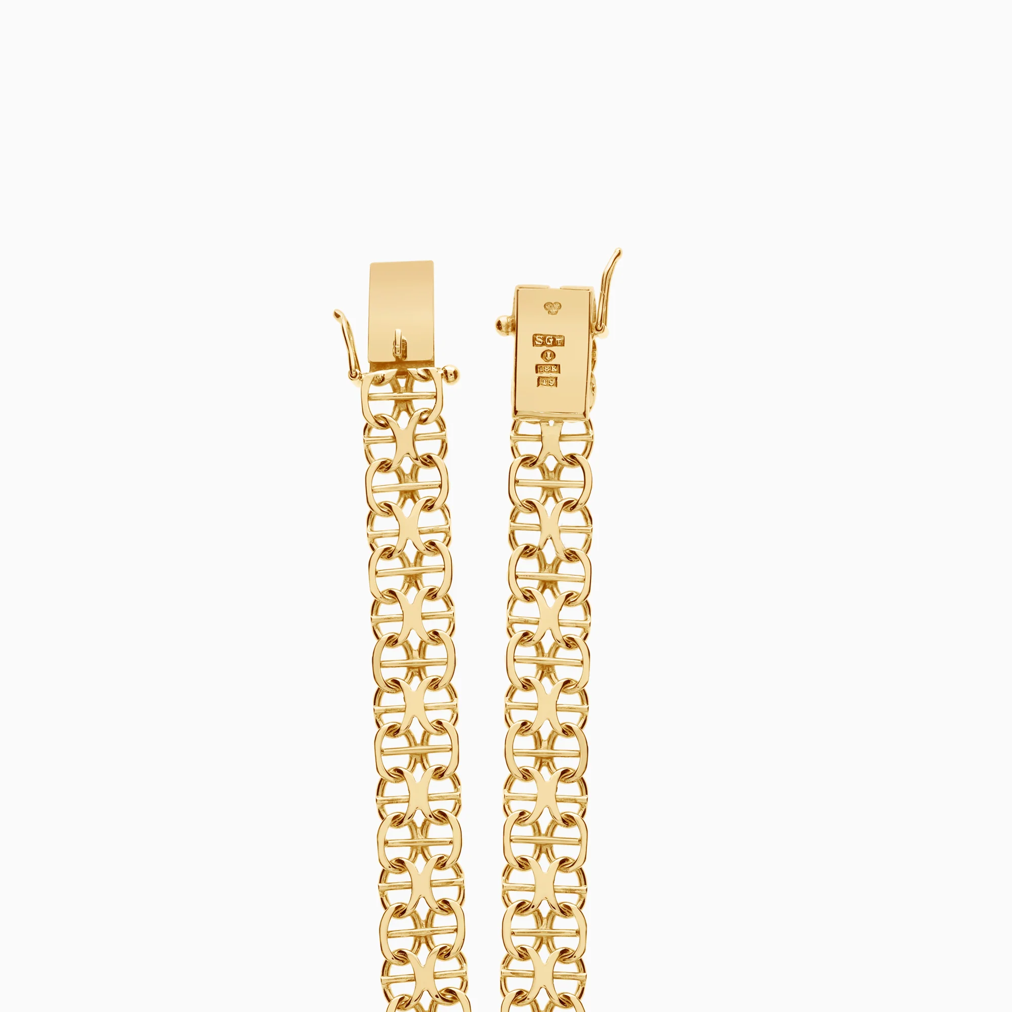 X-link bracelet with bar 12.23g 18K gold - Image 2