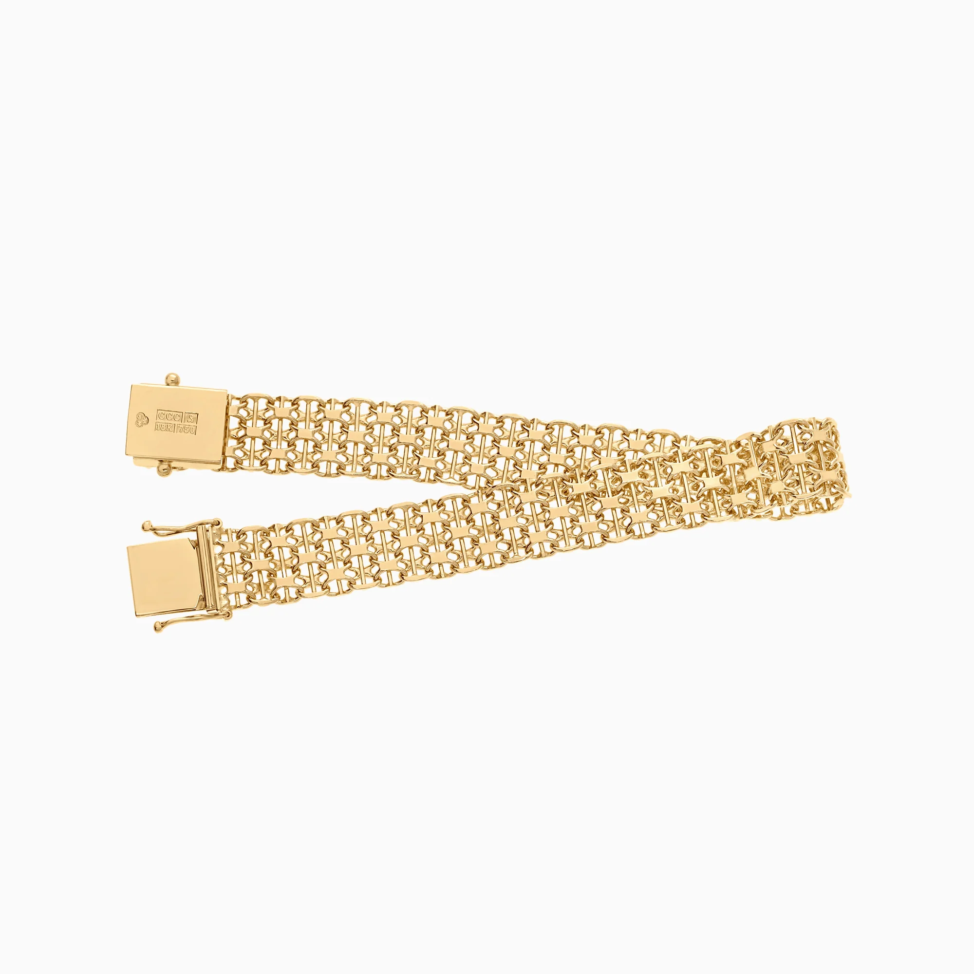 X-link bracelet with bar 17.96g 18K gold - Image 2