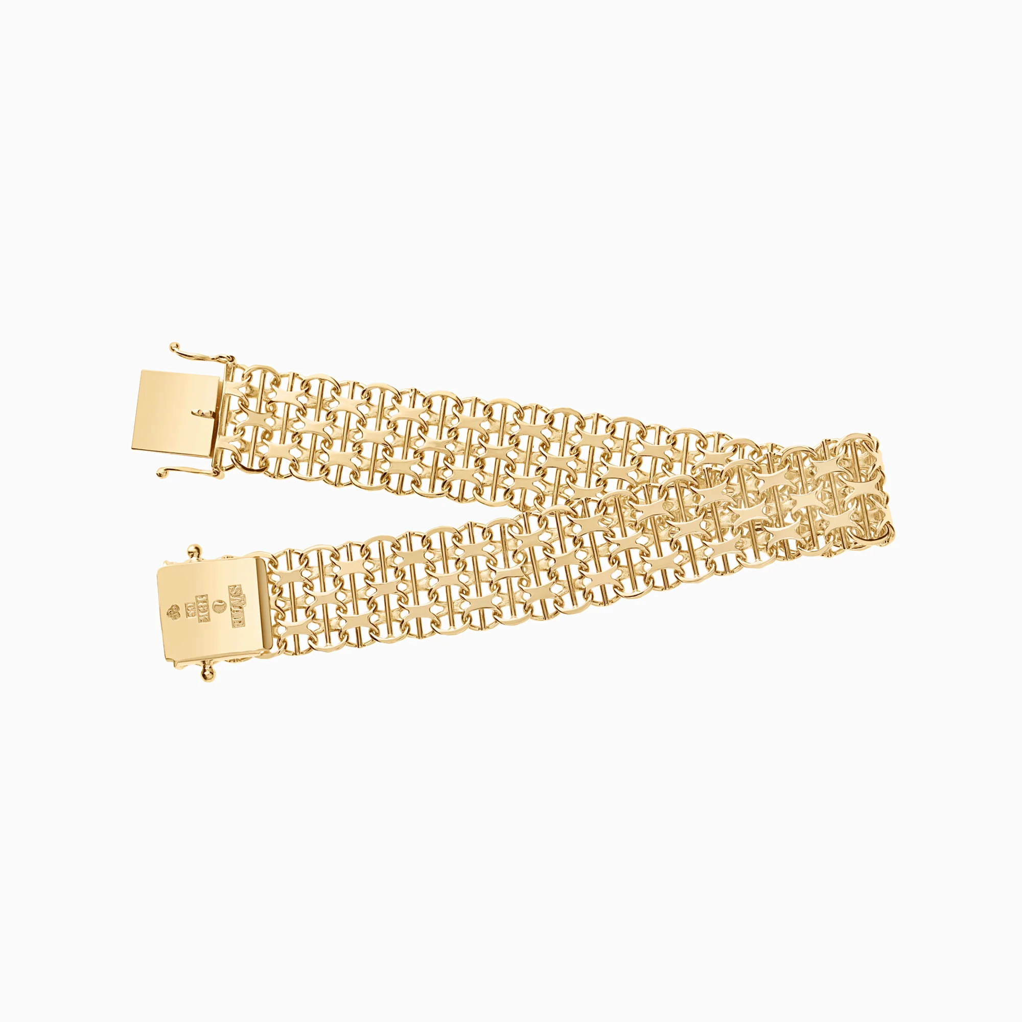 X-link bracelet with bar 23.40g 18K gold - Image 2