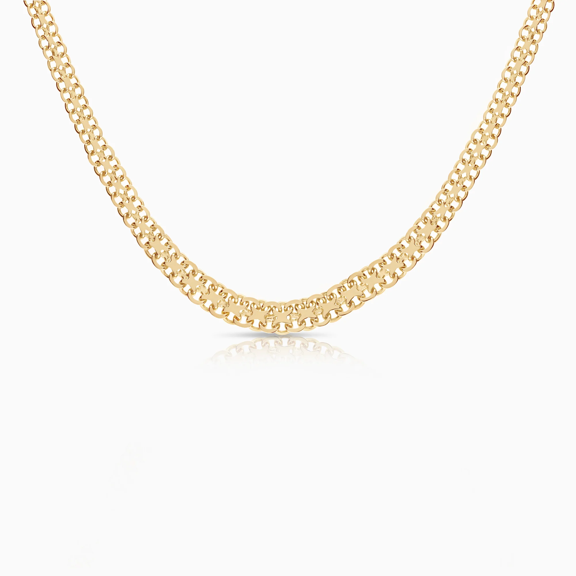 X-link necklace, 17.06g, 18K gold