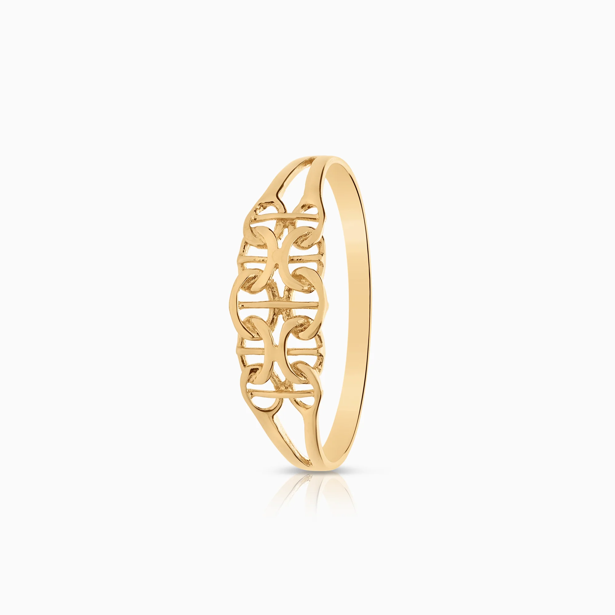 X-link with bar ring 1.41g 18K gold