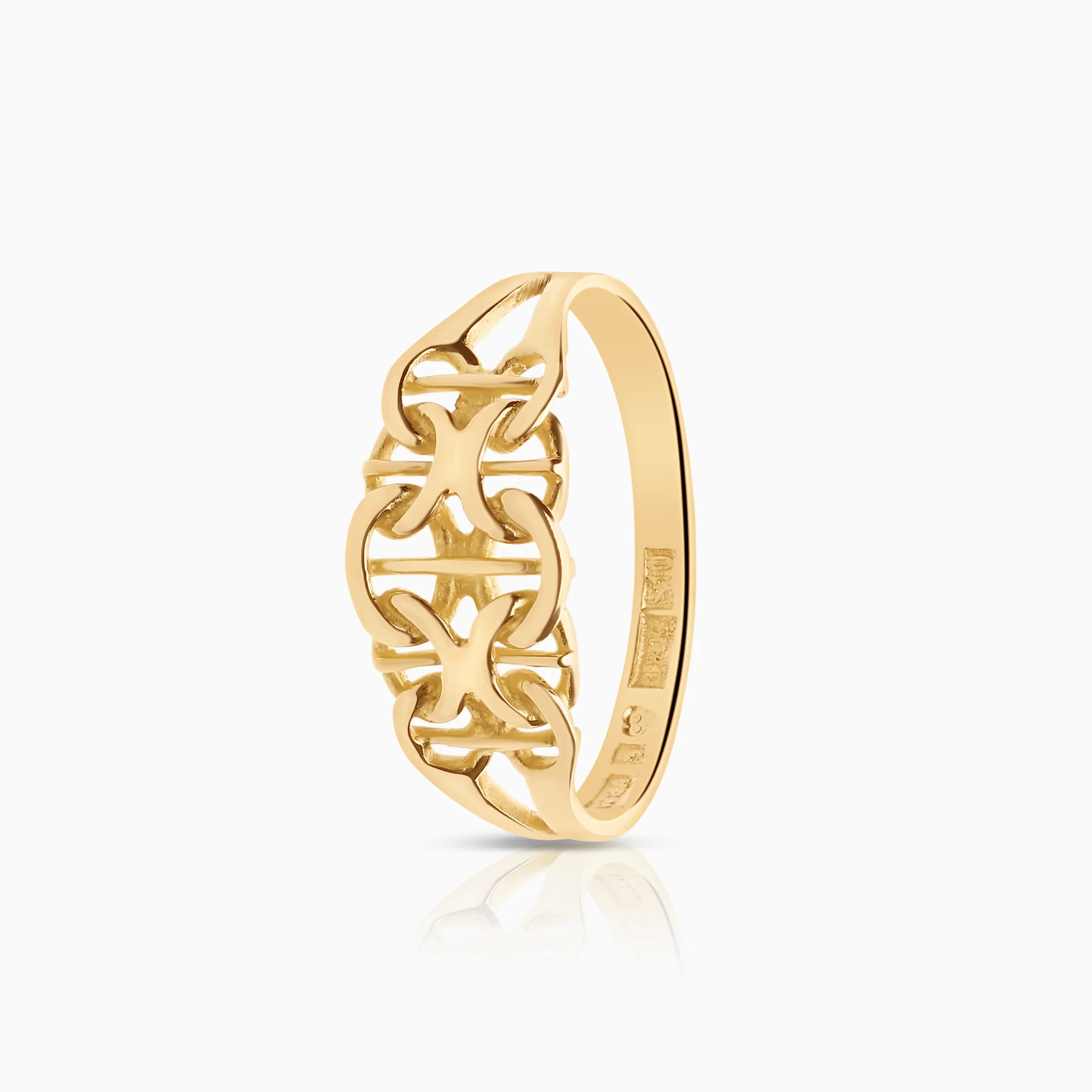 X-link with bar ring 1.50g 18K gold