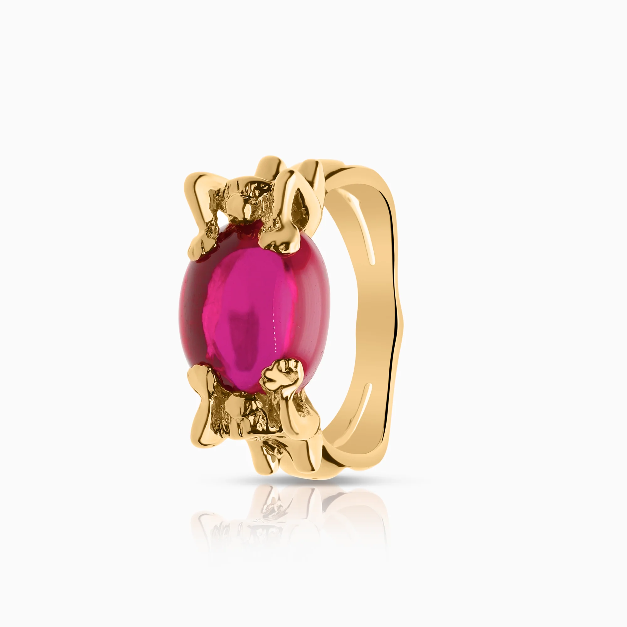 Emmaring Large with red stone 9.74g 18K gold